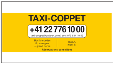 Entreprises de la région - Taxis à Coppet Région - Taxi Coppet